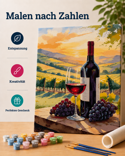 Malen nach Zahlen - Weinberge im Abendgold