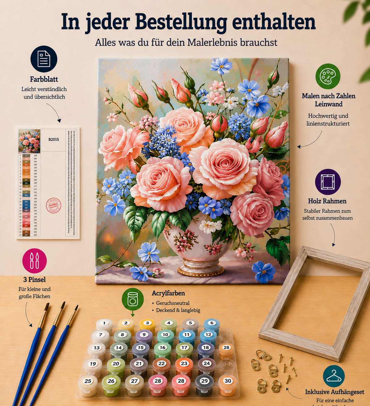 Malen nach Zahlen - Blumenliebe