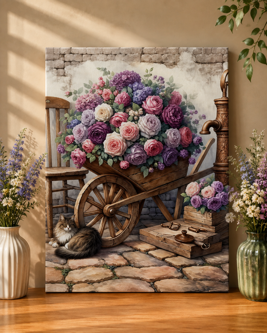 Malen nach Zahlen - Blumenwagen