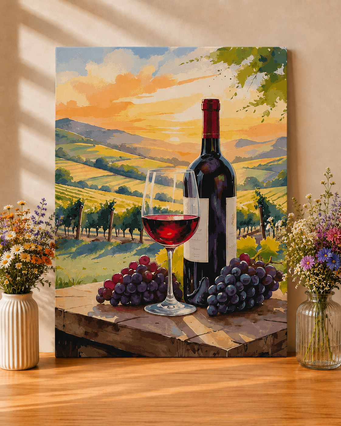 Malen nach Zahlen - Weinberge im Abendgold